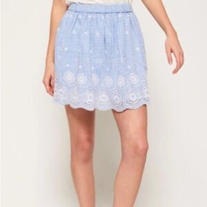 Superdry Broderie Anglais Jaime Skirt Embroidery w/ Eyelet & Cutwork Design